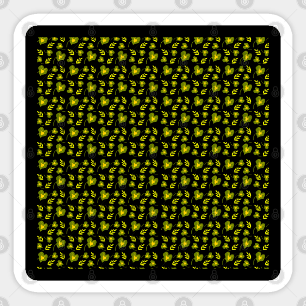 Yellow Green Caladium Leaf Plant Pattern Sticker by aybe7elf